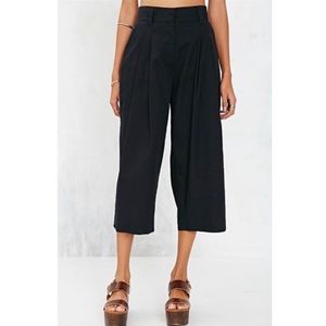 Alice & UO "Albert" Cropped Pleated Wide Leg Pants